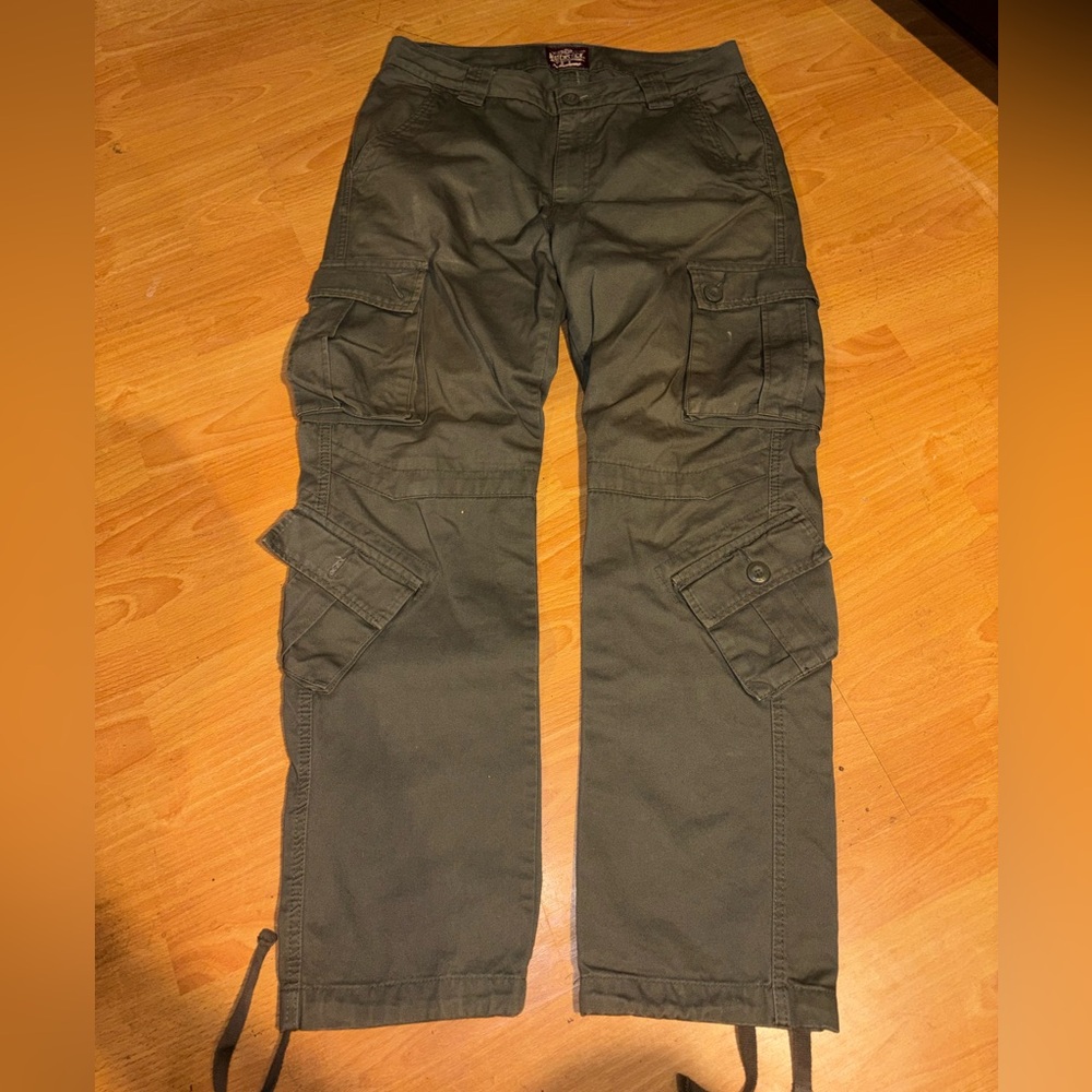 Matchstick Olive Cargo Pants - Durable Utility Style Size 34